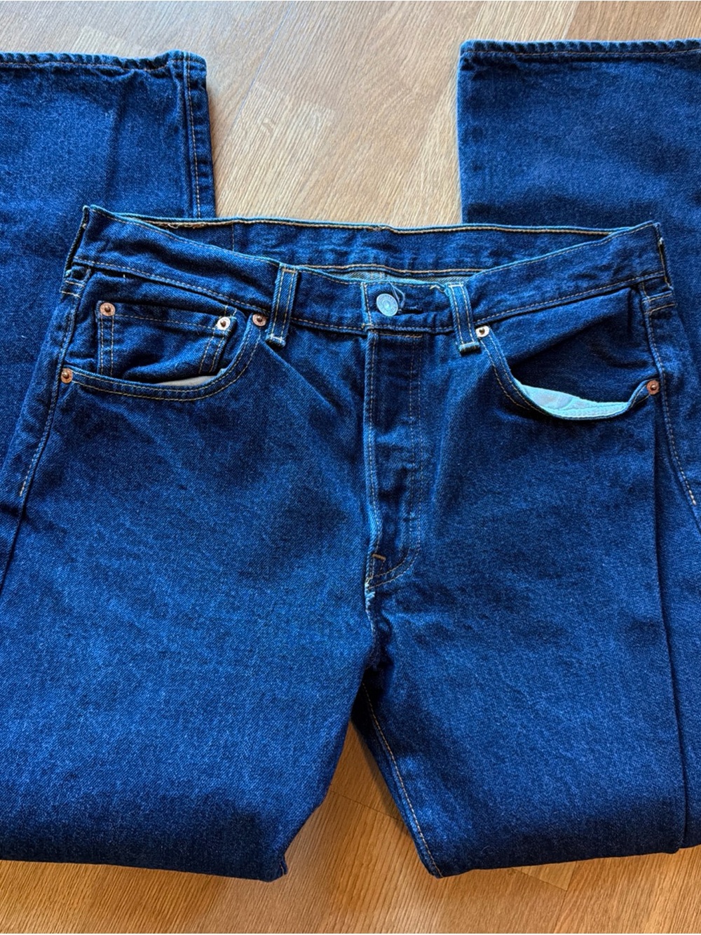 VTG Levi's 501 Original Jeans Dark Wash Straight Leg Button Fly , Size 31x30 EUC